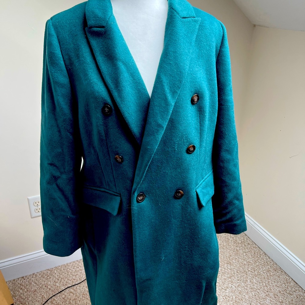 NWT Ann Taylor Green Double breasted winter coat